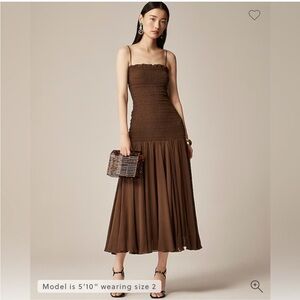 J. Crew Collection Smocked Chiffon Dress